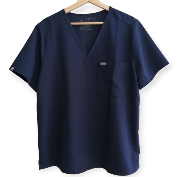Figs Catarina One Pocket Scrub Top Navy XL - Picture 13 of 13